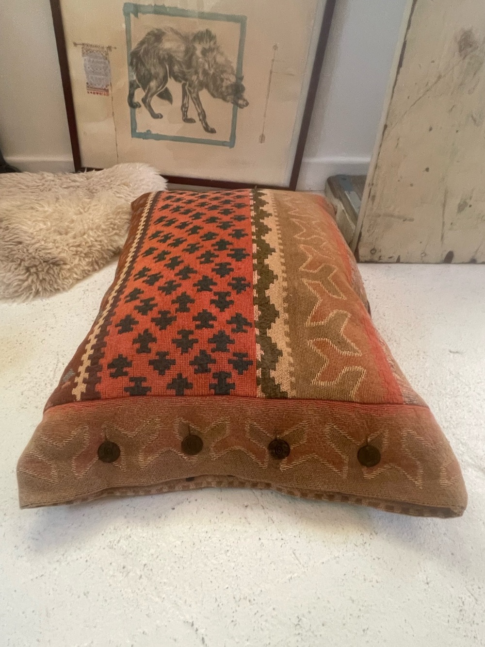 Vintage Kilim Pattern Floor Cushion